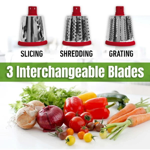 Slicer Salad Chopper with Suction Base - Red - Image 2
